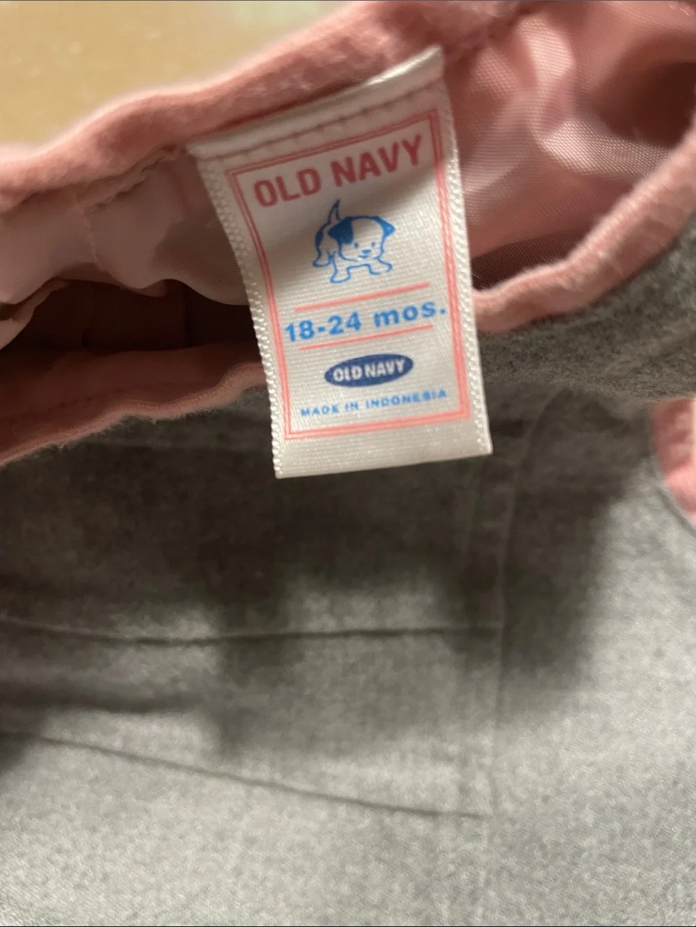 Old Navy Gray Dress with Pink Trim and Bows